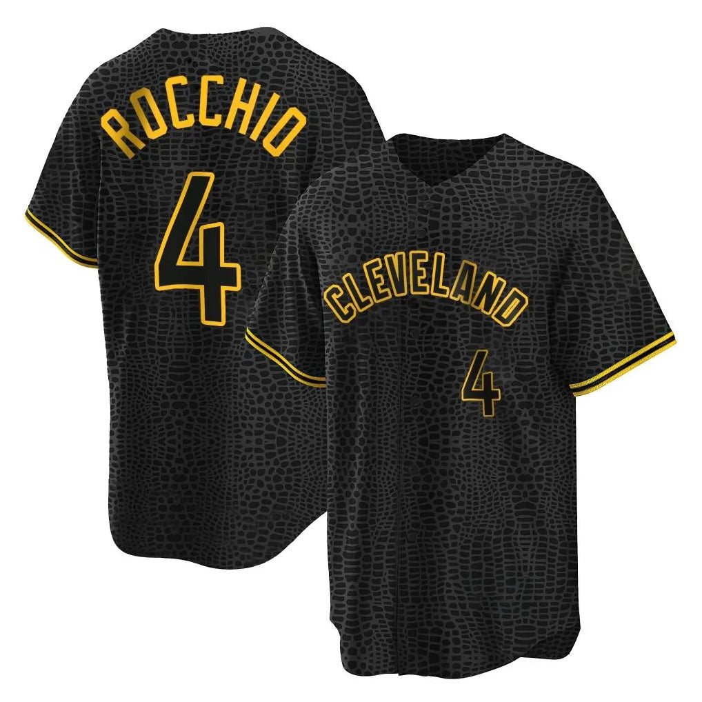 tocy C.Guardians #4 Brayan Rocchio Player Black Snake Skin City Home Game Stitched Jerseys