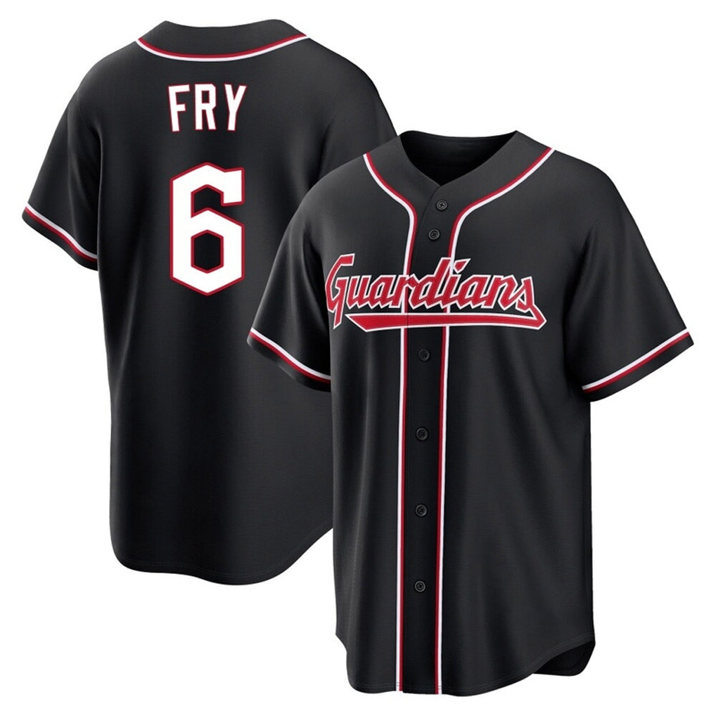 tocy C.Guardians #6 David Fry Player Black Fashion Out Home Game Stitched Jerseys