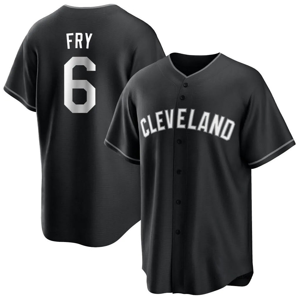 tocy C.Guardians #6 David Fry Player Black Home Game Stitched Jerseys