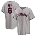 tocy C.Guardians #6 David Fry Player Gray Game Home Stitched Jerseys