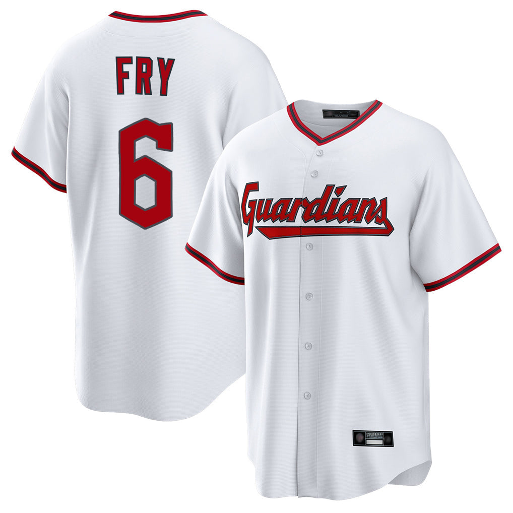 tocy C.Guardians #6 David Fry Player White Game Home Stitched Jerseys