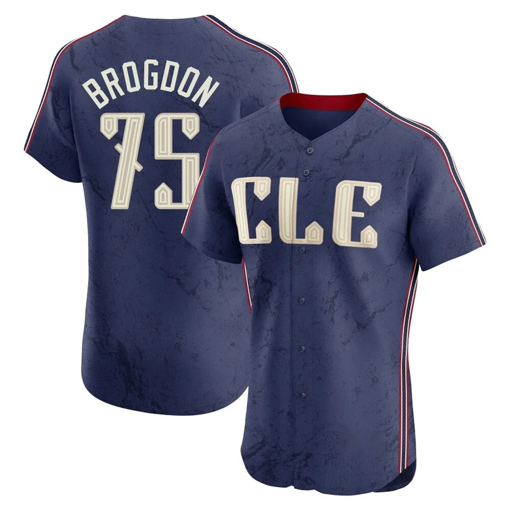 tocy C.Guardians #75 Connor Brogdon Player Navy City Connect Limited Elite Home Stitched Jerseys