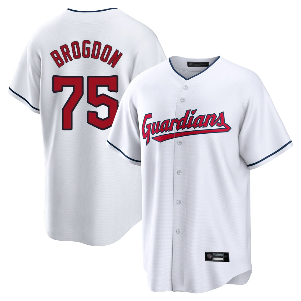 tocy C.Guardians #75 Connor Brogdon Player White Home Game Stitched Jerseys