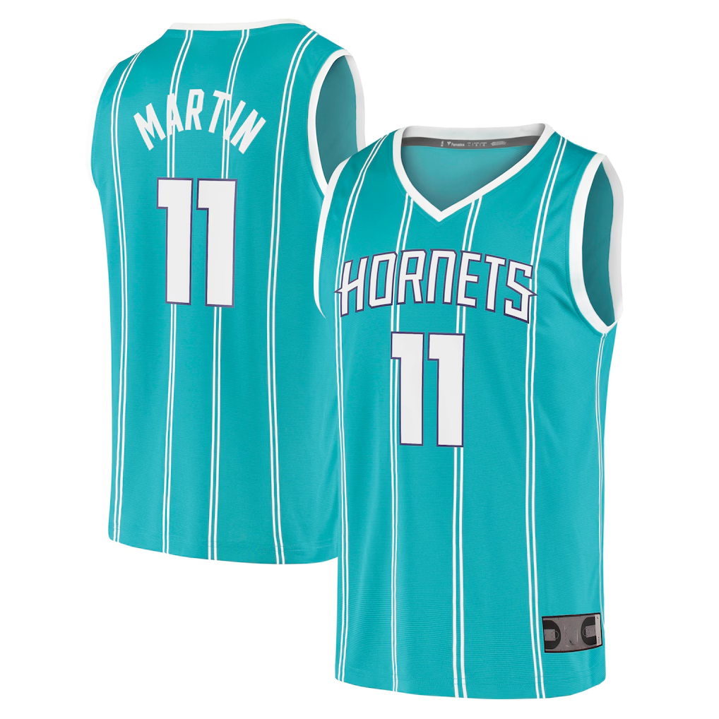 tocy C.Hornets #11 Cody Martin  Teal Fast Break Replica Jerseys - Icon Edition