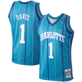 tocy C.Hornets #1 Baron Davis Mitchell & Ness Teal 199900 Hardwood Classics Swingman Jerseys