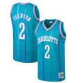 tocy C.Hornets #2 Larry Johnson Mitchell & Ness Teal 199293 Hardwood Classics Swingman Jerseys