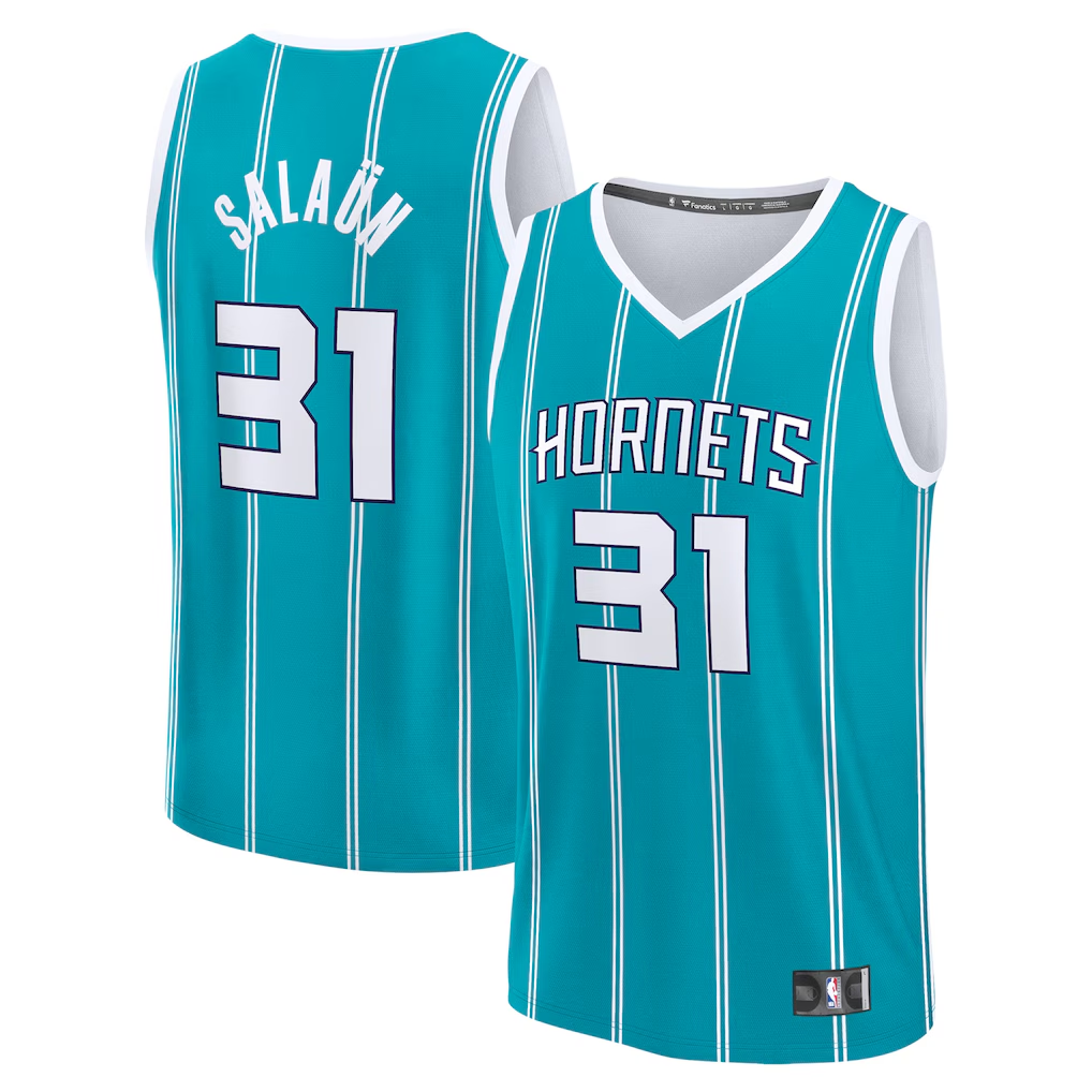 tocy C.Hornets #31 Tidjane Salaun  Teal 2024  Draft Fast Break Player Jerseys - Icon Edition