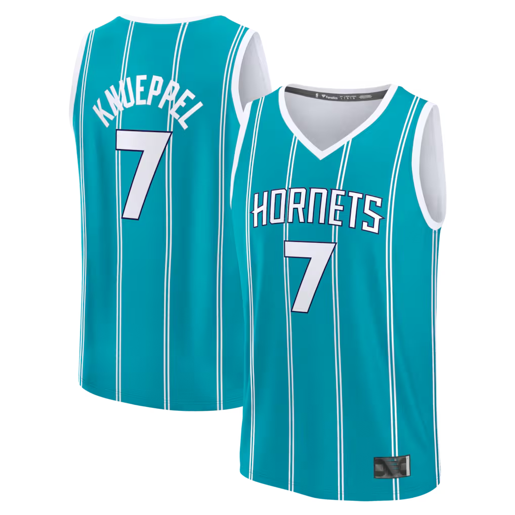 tocy C.Hornets #7 Kon Knueppel  Teal 2025  Draft First Round Pick Fast Break Replica Jerseys - Icon Edition