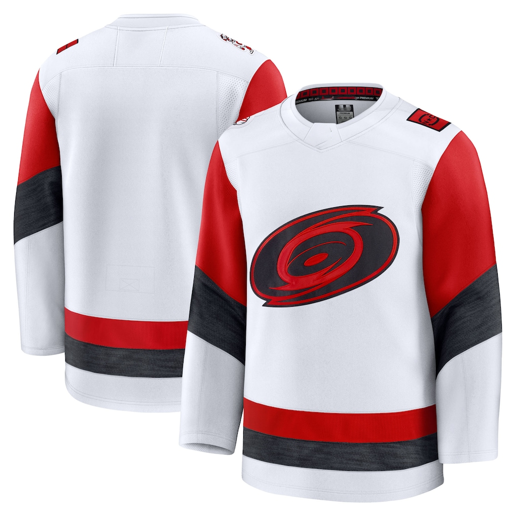 Tocy C.Hurricanes White Away Premium Stitched Jerseys