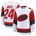 Tocy C.Hurricanes #24 Seth Jarvis White Away Premium Stitched Jerseys