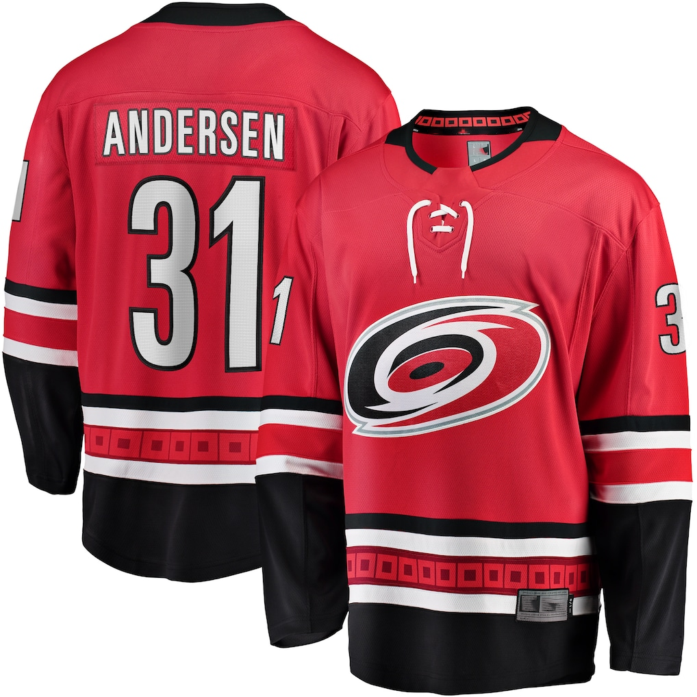 Tocy C.Hurricanes #31 Frederik Andersen Red Alternate Breakaway Player Stitched Jerseys