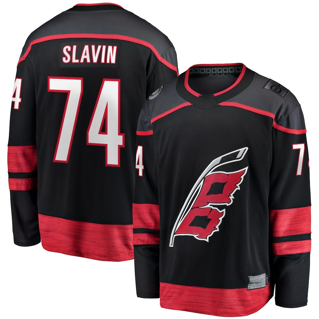 Tocy C.Hurricanes #74 Jaccob Slavin Black Home Breakaway Player Stitched Jerseys