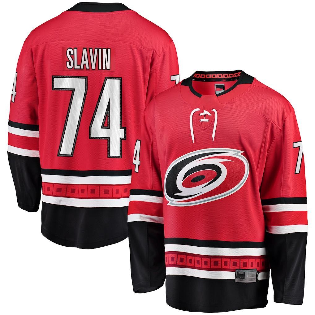 Tocy C.Hurricanes #74 Jaccob Slavin Red Alternate Breakaway Player Stitched Jerseys