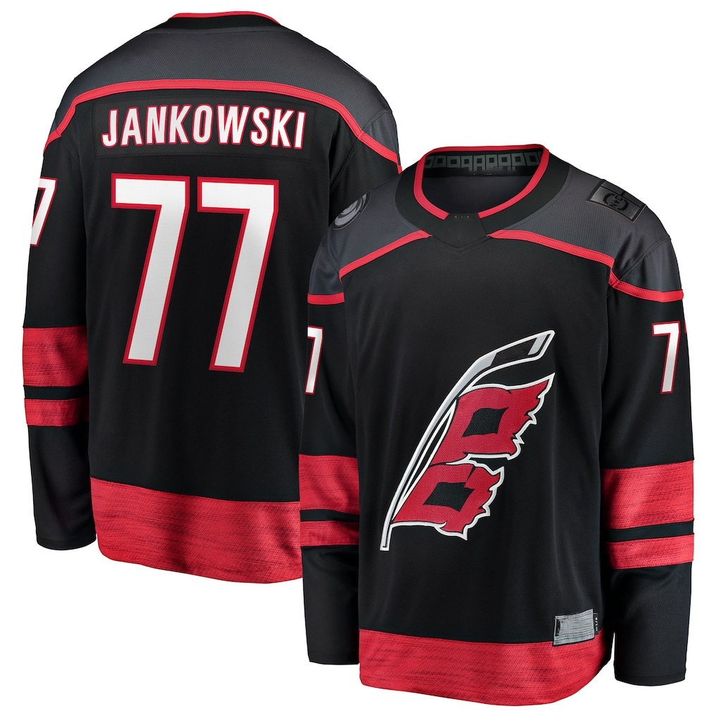 Tocy C.Hurricanes #77 Mark Jankowski Black Home Breakaway Stitched Jerseys