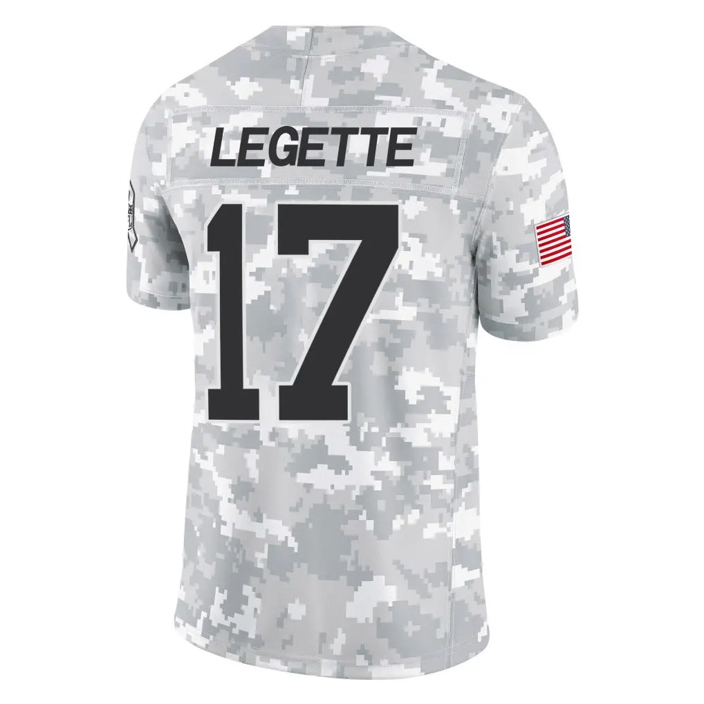 tocy C.Panthers #17 Xavier Legette Player Arctic Camo Salute to Service Limited Game Stitched Jerseys