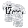 tocy C.Panthers #17 Xavier Legette Player Arctic Camo Salute to Service T-Shirt Hoodies Stitched Jerseys