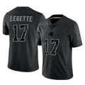 tocy C.Panthers #17 Xavier Legette Player Black Limited Reflective Game Stitched Jerseys
