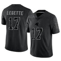 tocy C.Panthers #17 Xavier Legette Player Black REFLECTIVE Limited Stitched Jerseys