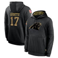 tocy C.Panthers #17 Xavier Legette Player Black Salute to Service Pullover Hoodies Limited Game Stitched Jerseys