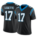 tocy C.Panthers #17 Xavier Legette Player Black Vapor F.U.S.E. Limited Home Game Stitched Jerseys