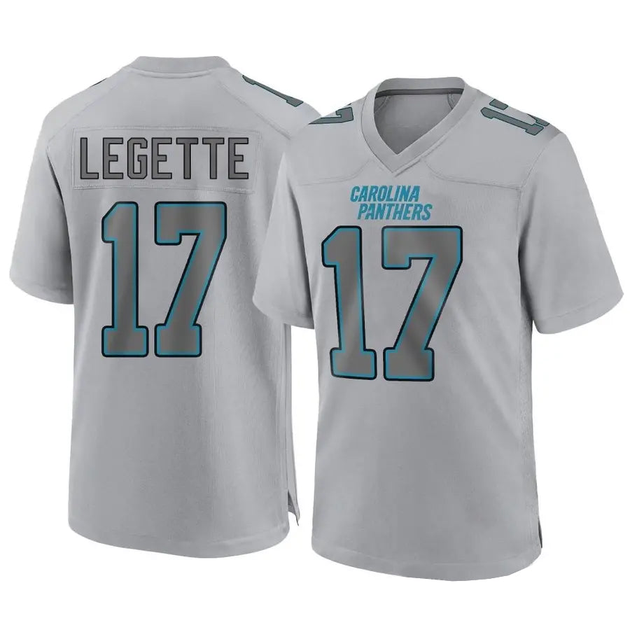 tocy C.Panthers #17 Xavier Legette Player Grey Atmosphere Fashion Stitched  Jerseys