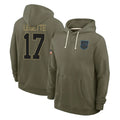 tocy C.Panthers #17 Xavier Legette Player Olive Salute to Service Hoodies Game Stitched Jerseys