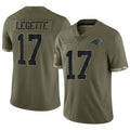 tocy C.Panthers #17 Xavier Legette Player Salute To Service Olive Stitched Jerseys
