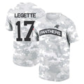 tocy C.Panthers #17 Xavier Legette Player Salute to Service Hoodies & T-Shirts Stitched Jerseys