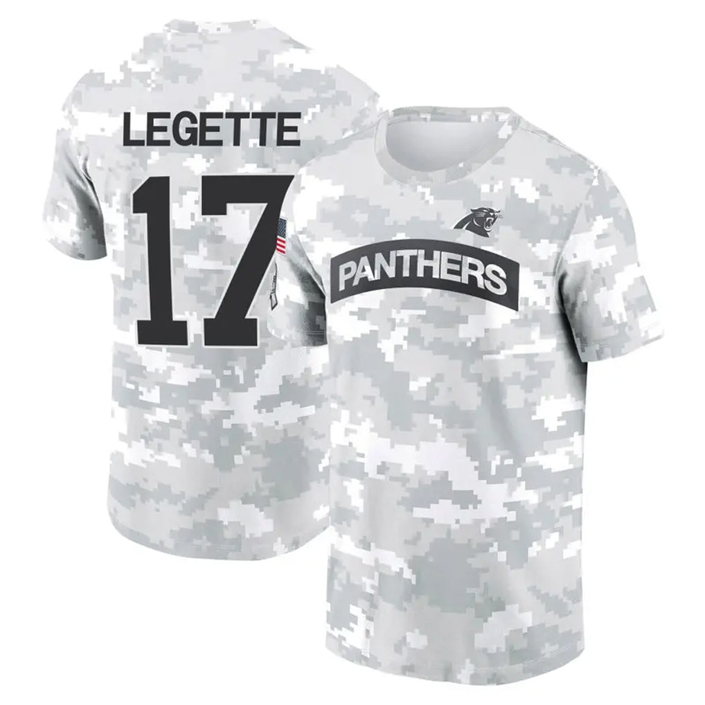 tocy C.Panthers #17 Xavier Legette Player Salute to Service Hoodies & T-Shirts Stitched Jerseys
