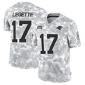 tocy C.Panthers #17 Xavier Legette Player Salute to Service Limited Arctic Camo Stitched Jerseys