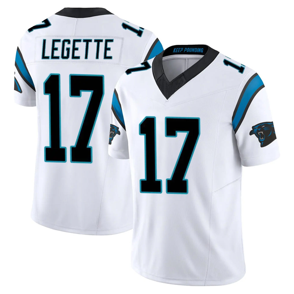 tocy C.Panthers #17 Xavier Legette Player White Vapor F.U.S.E. Limited Home Game Stitched Jerseys