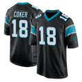 tocy C.Panthers #18 Jalen Coker Player Black Game Stitched Jerseys