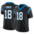 tocy C.Panthers #18 Jalen Coker Player Black Vapor F.U.S.E. Limited Home Game Stitched Jerseys