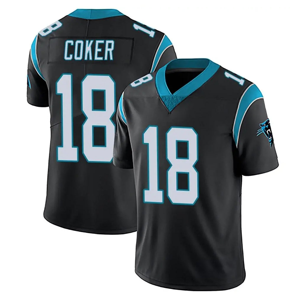 tocy C.Panthers #18 Jalen Coker Player Black Vapor Untouchable Limited Game Stitched Jerseys