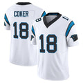 tocy C.Panthers #18 Jalen Coker Player White Vapor F.U.S.E. Limited Home Game Stitched Jerseys