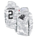 tocy C.Panthers #2 Michael Jackson Player Arctic Camo Salute to Service Pullover Hoodies Limited Game Stitched Jerseys