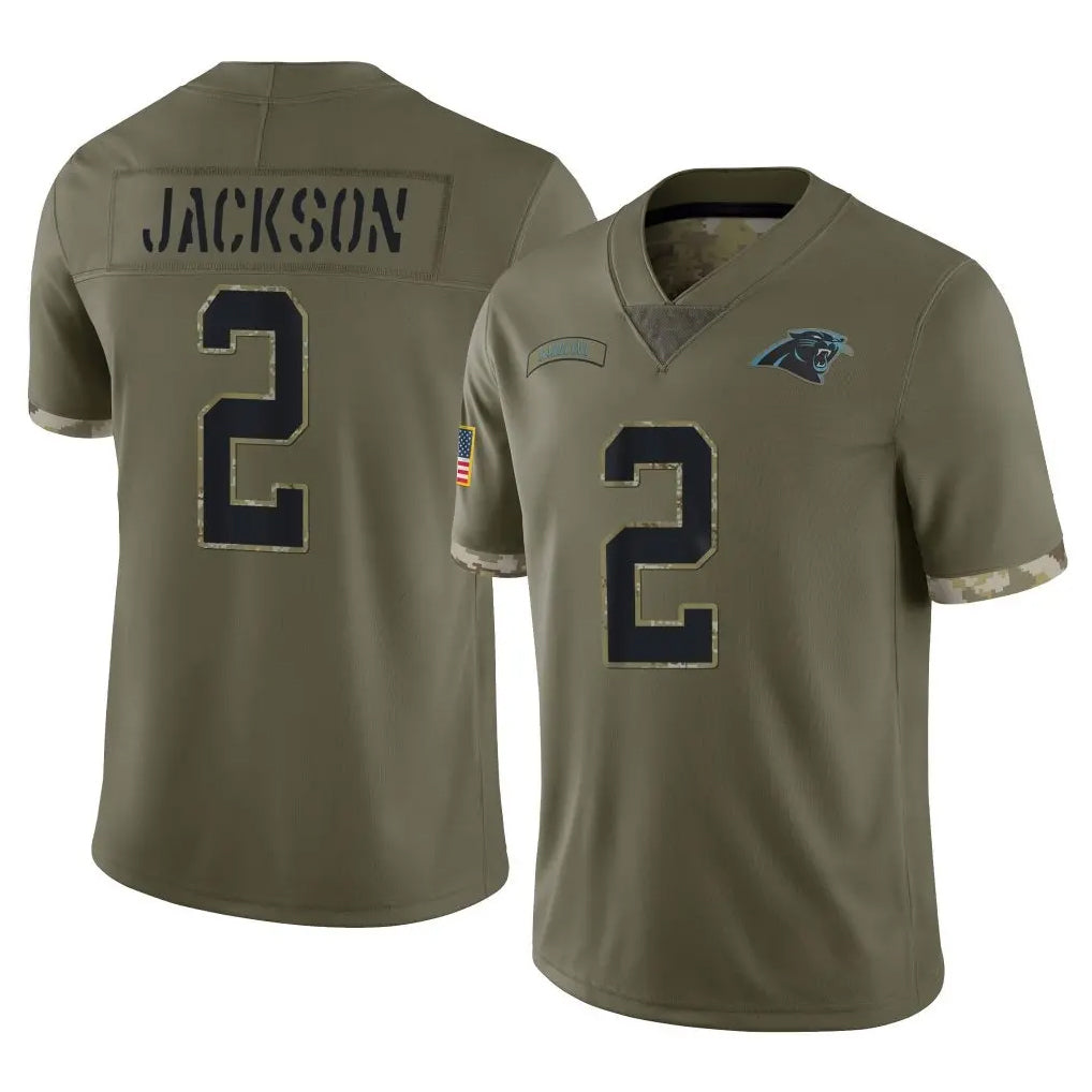 tocy C.Panthers #2 Michael Jackson Player Olive Salute to Service Game Stitched Jerseys