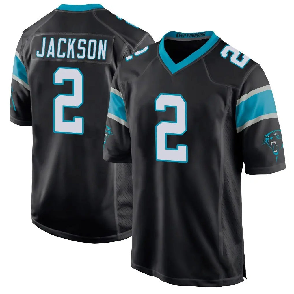 tocy C.Panthers #2 Mike Jackson Player Black Game Stitched Jerseys