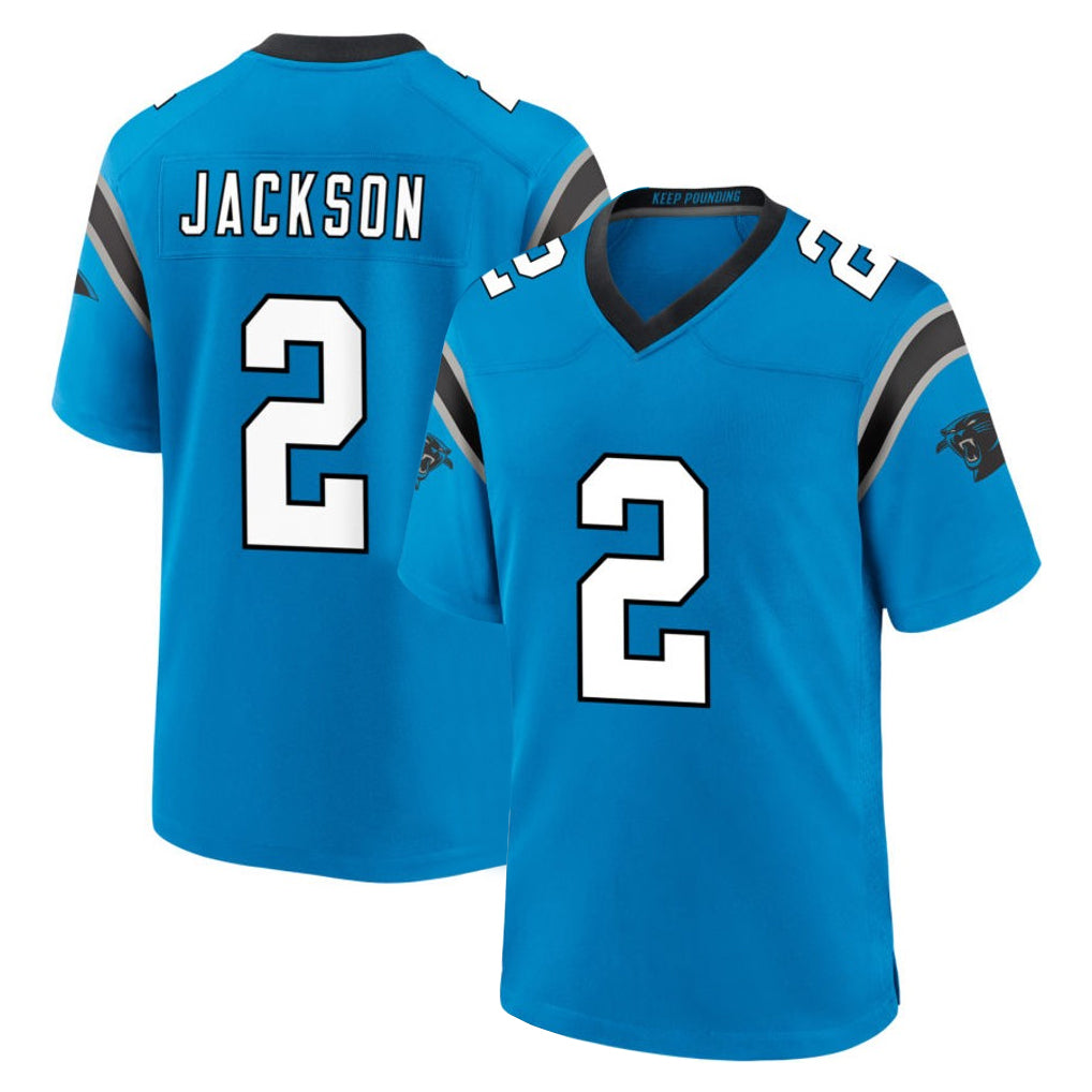 tocy C.Panthers #2 Mike Jackson Player Blue Home Game Stitched Jerseys
