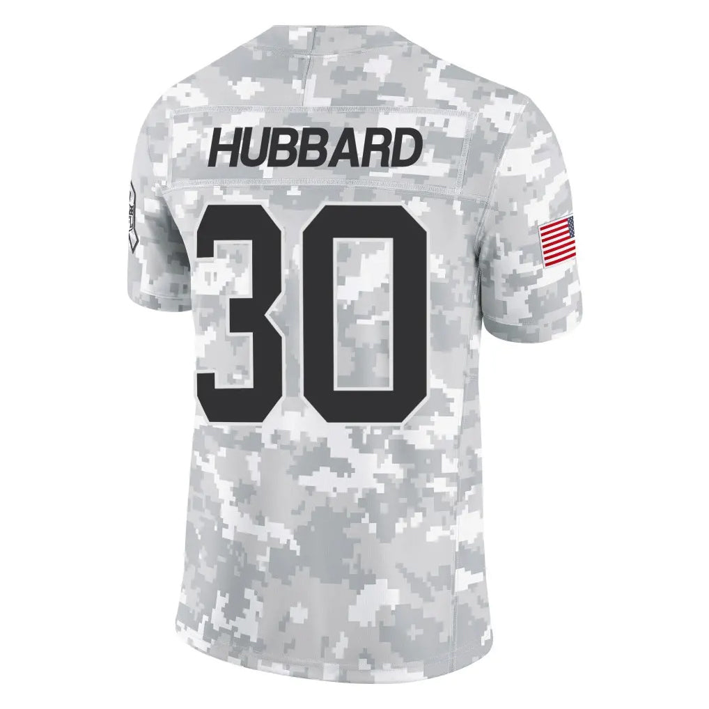 tocy C.Panthers #30 Chuba Hubbard Player Arctic Camo Salute to Service Limited Game Stitched Jerseys
