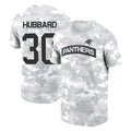 tocy C.Panthers #30 Chuba Hubbard Player Arctic Camo Salute to Service T-Shirt Hoodies Stitched Jerseys