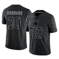 tocy C.Panthers #30 Chuba Hubbard Player Black Limited Reflective Game Stitched Jerseys