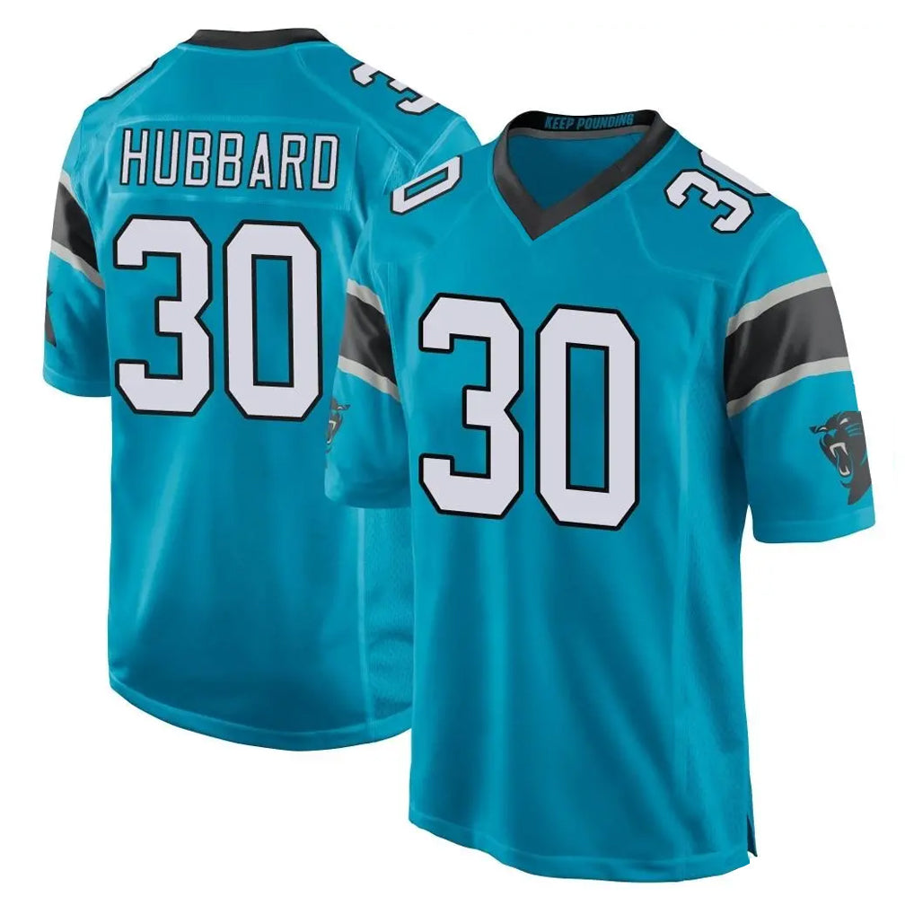 tocy C.Panthers #30 Chuba Hubbard Player Blue Game Stitched Jerseys