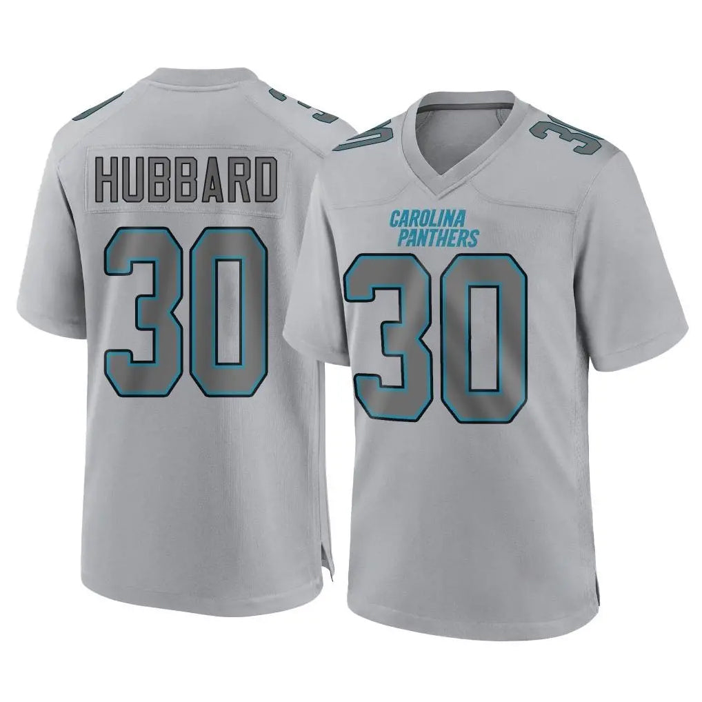 tocy C.Panthers #30 Chuba Hubbard Player Gray Atmosphere Fashion Game Stitched Jerseys