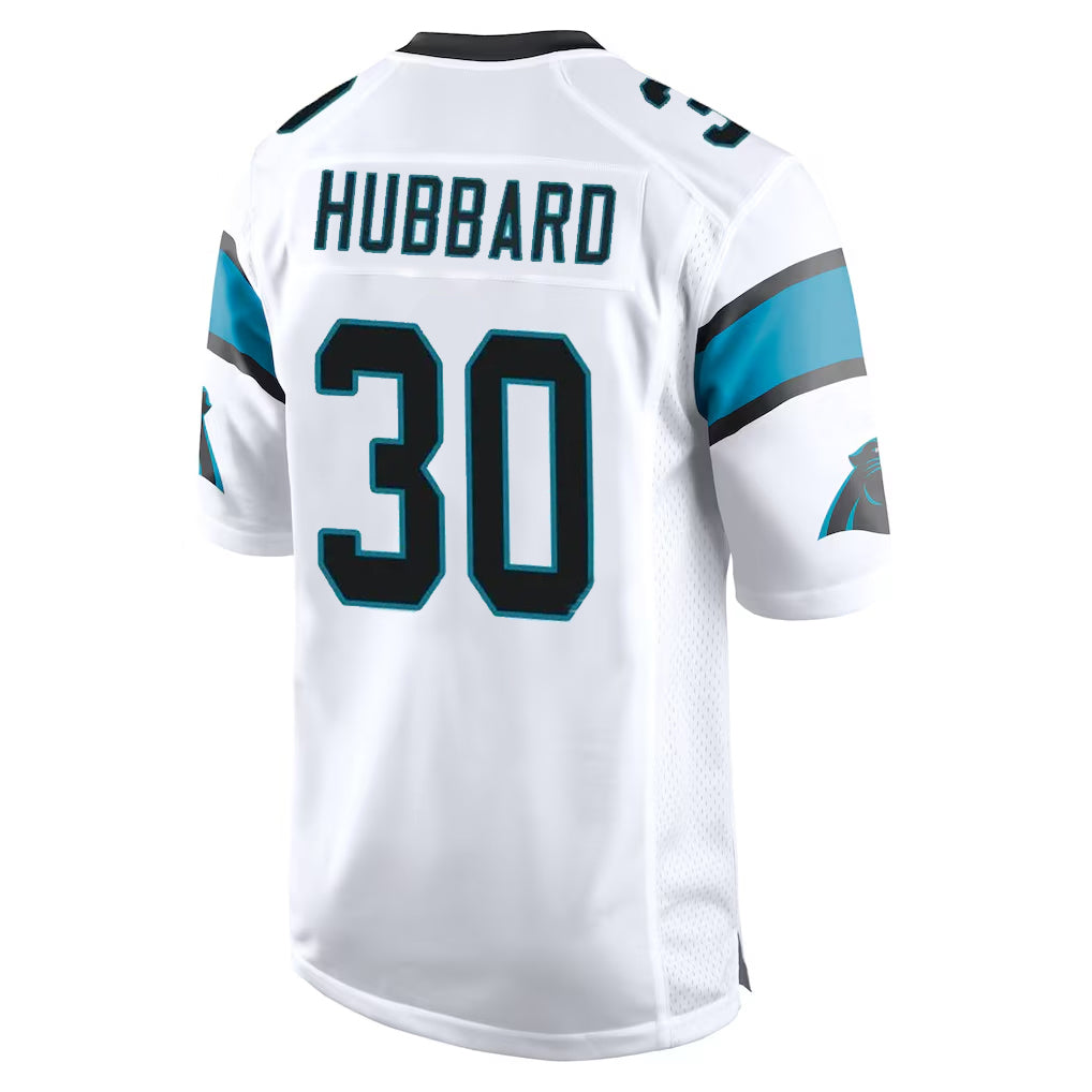 tocy C.Panthers #30 Chuba Hubbard Player White Game Stitched Jerseys