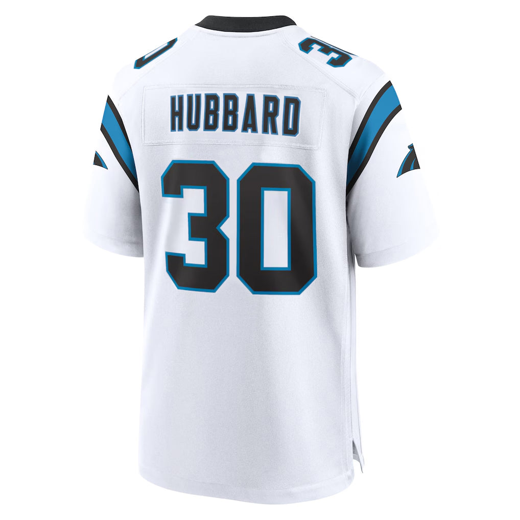tocy C.Panthers #30 Chuba Hubbard Player White Home Game Stitched Jerseys