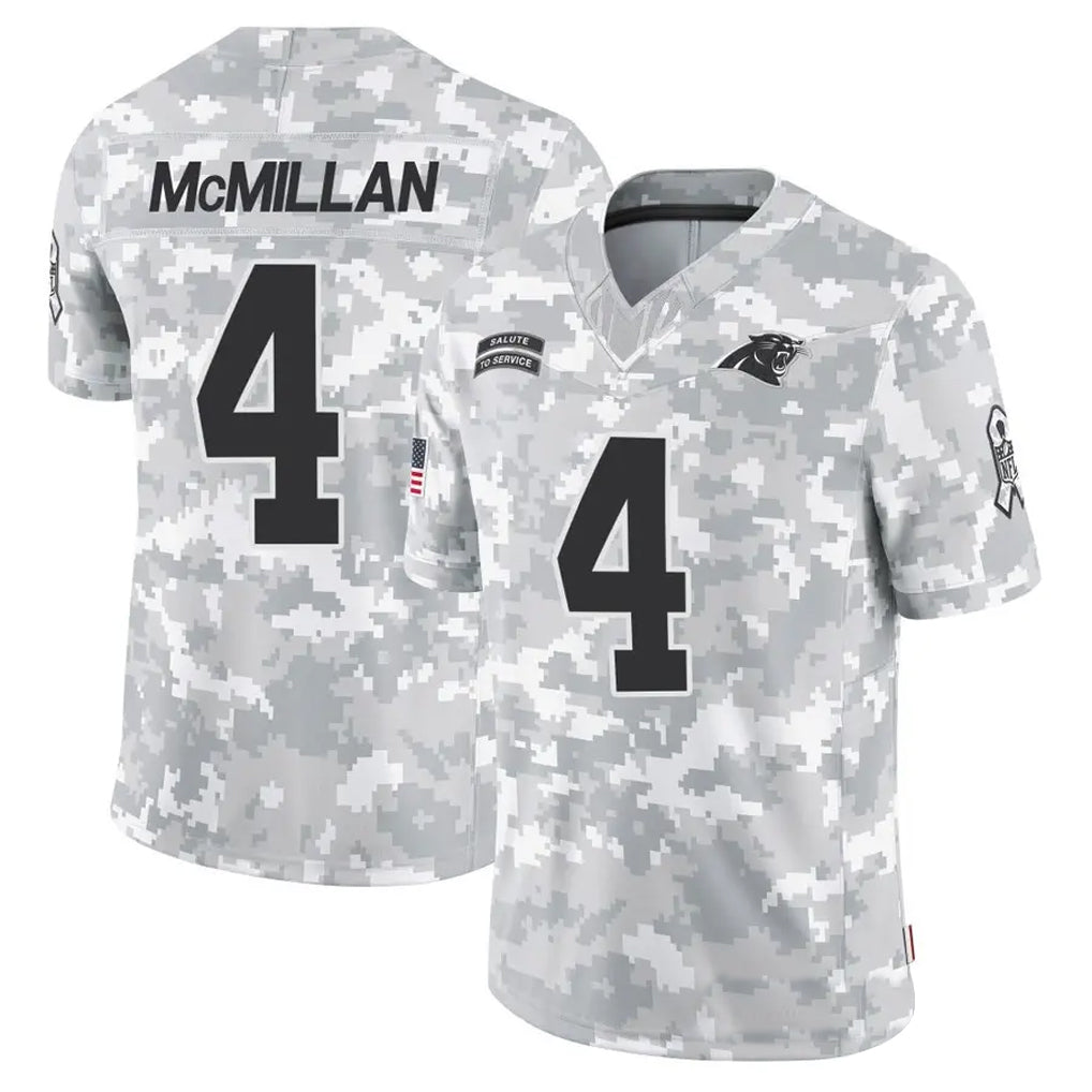 tocy C.Panthers #4 Tetairoa McMillan Player Arctic Camo Salute to Service Limited  Stitched Jerseys