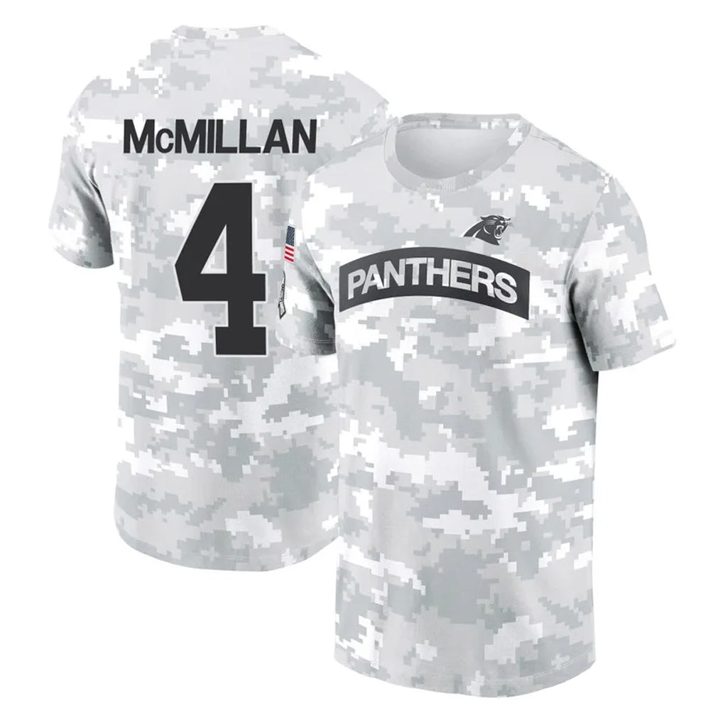 tocy C.Panthers #4 Tetairoa McMillan Player Arctic Camo Salute to Service T-Shirt Hoodies Stitched Jerseys