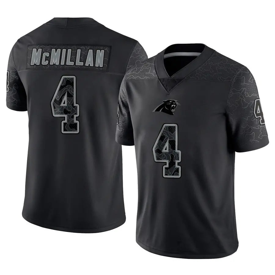 tocy C.Panthers #4 Tetairoa McMillan Player Black REFLECTIVE Limited Stitched Jerseys