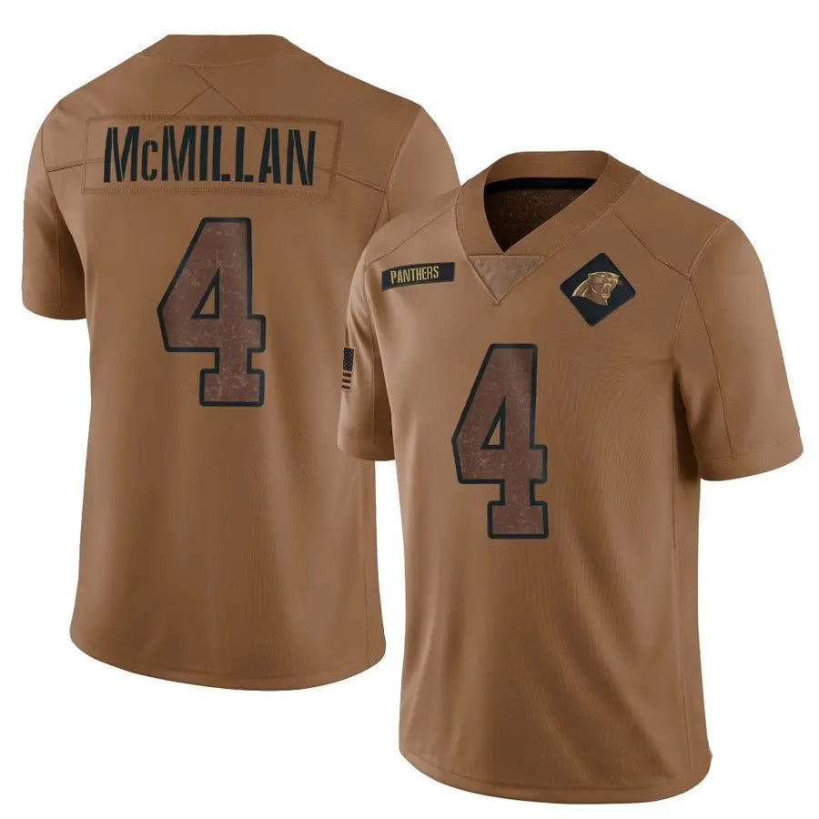 tocy C.Panthers #4 Tetairoa McMillan Player Brown Salute To Service Limited Stitched Jerseys